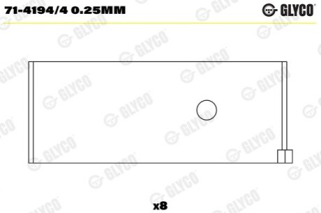 Шатунный подшипник Glyco 71-4194/4 0.25MM