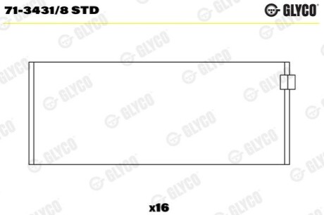 Шатунний підшипник Glyco 71-3431/8 STD