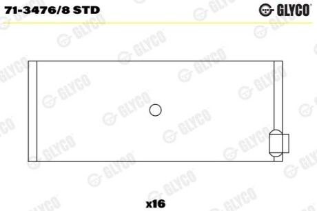 Шатунний підшипник Glyco 71-3476/8 STD