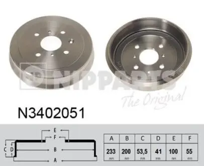 Тормозные барабаны NIPPARTS N3402051