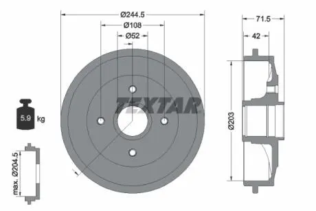 Тормозной барабан TEXTAR 94026600
