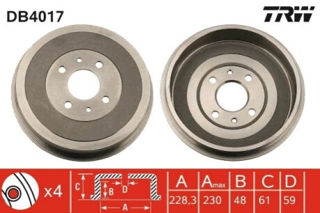 Тормозной барабан TRW DB4017 (фото 1)