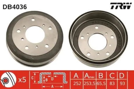 Тормозной барабан TRW DB4036