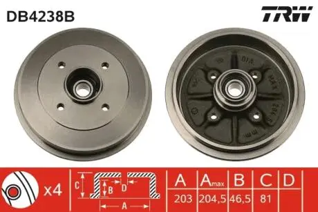 Гальмівний барабан TRW DB4238B