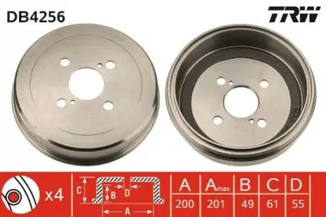 Тормозной барабан TRW DB4256
