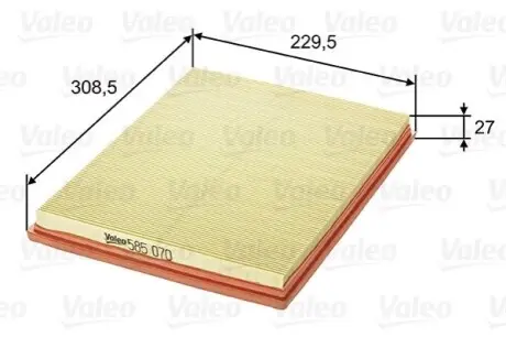 Фото 1 - фильтр воздушный Valeo 585070 Фильтр воздушный Valeo 585070 (фото 1)
