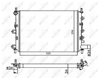 Радиатор двигателя NRF 514436A