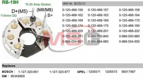 Выпрямитель диодный MOBILETRON RB-19H