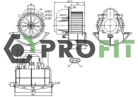 Вентилятор салона PROFIT 1860-0005