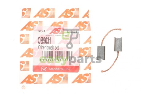 Щітки генератора (6/12/24V) (10x18x39) (вугільні) AS-PL OB9031