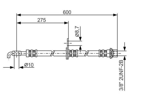 Шланг гальмівний (передній) (L) Toyota Avensis/Corolla 1.4-2.4D 01-08 (L=581mm) BOSCH 1 987 476 246