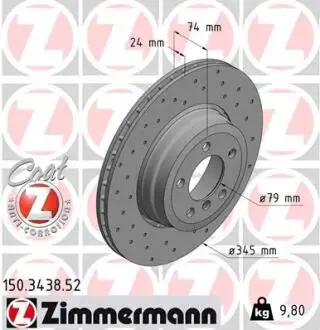 Диск тормозной ZIMMERMANN 150.3438.52