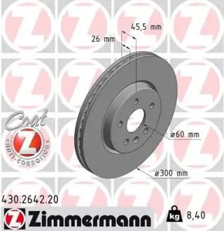 Гальмiвнi диски переднi 16 ZIMMERMANN 430264220