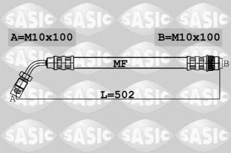 Тормозной шланг SASIC 6604017 (фото 1)