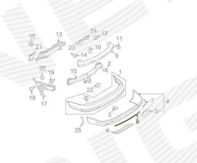 Молдинг бампера Signeda PAD99015A