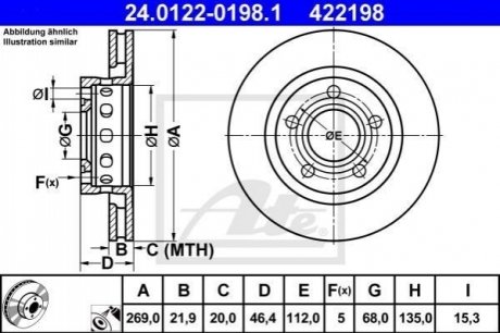 Тормозной диск ATE 24.0122-0198.1 (фото 1)
