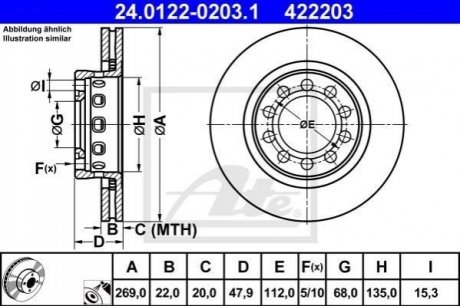 Гальмівний диск ATE 24.0122-0203.1 (фото 1)