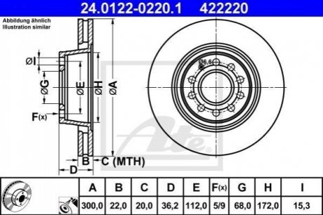 Гальмівний диск ATE 24.0122-0220.1