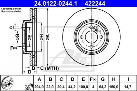 Тормозной диск ATE 24.0122-0244.1