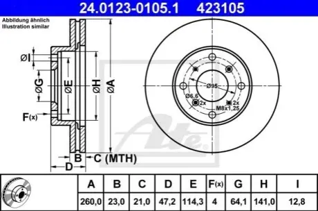 Гальмівний диск ATE 24.0123-0105.1