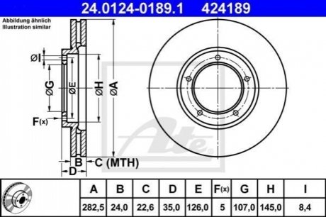 Тормозной диск ATE 24.0124-0189.1 (фото 1)