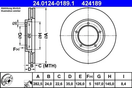 Гальмівний диск ATE 24.0124-0189.1