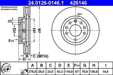 Гальмівний диск ATE 24.0126-0146.1