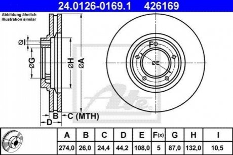 Тормозной диск ATE 24.0126-0169.1 (фото 1)