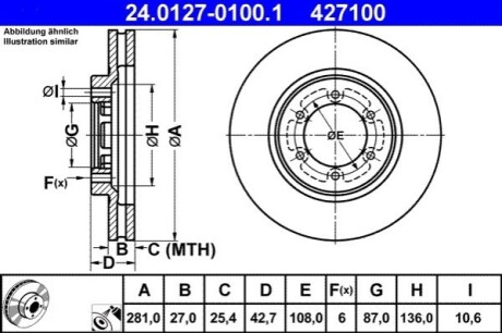 Гальмівний диск ATE 24.0127-0100.1