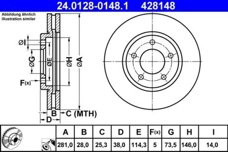 Тормозной диск ATE 24.0128-0148.1