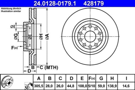 Тормозной диск ATE 24.0128-0179.1