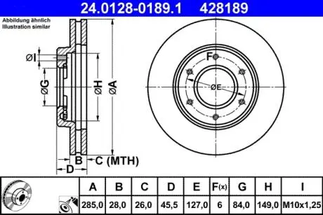 Гальмівний диск ATE 24.0128-0189.1