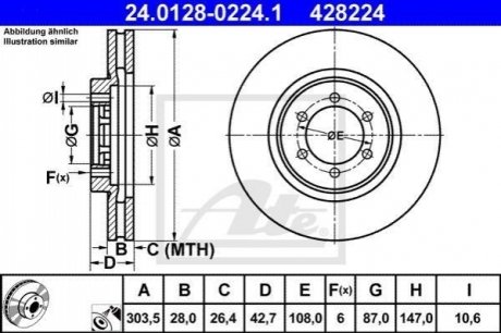 Тормозной диск ATE 24.0128-0224.1 (фото 1)