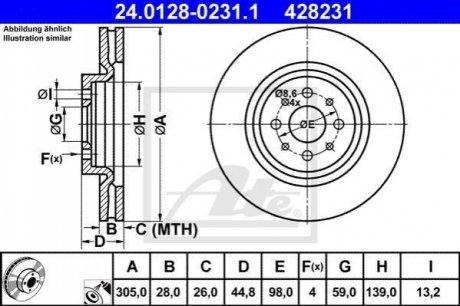 Тормозной диск ATE 24.0128-0231.1 (фото 1)
