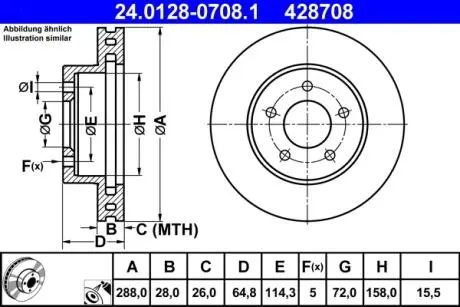 Тормозной диск ATE 24.0128-0708.1