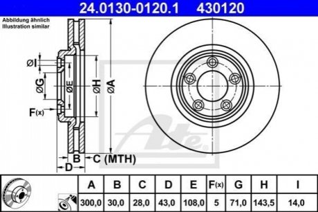 Гальмівний диск ATE 24.0130-0120.1