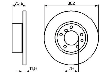 Диск гальмівний перед. BMW 5-serie (E34) (302*12) BOSCH 0 986 478 319
