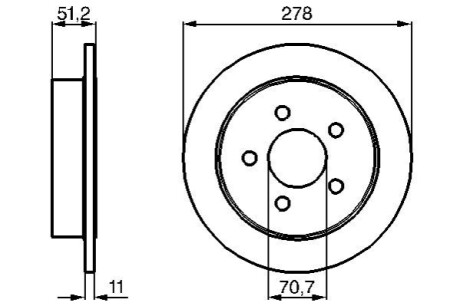 OPEL диск гальмівний задній Sintra 96-99 BOSCH 0 986 478 487 (фото 1)