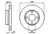 Диск гальмівний (передній) Audi 80 91-94 (256x22) (з вентиляцією) BOSCH 0 986 478 550 (фото 1)