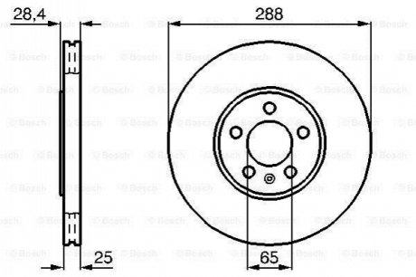 VW гальмівний диск Passat 2.8 BOSCH 0 986 478 619
