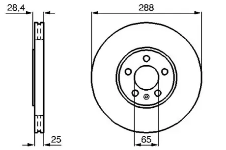 VW гальмівний диск Passat 2.8 BOSCH 0 986 478 619