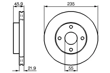 Диск гальмівний передній MAZDA 323 1,6 16V 89-01 BOSCH 0 986 478 787