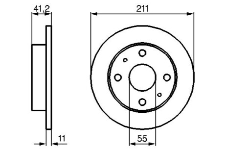 Диск гальм. передн. DAIHATSU CUORE BOSCH 0 986 479 119