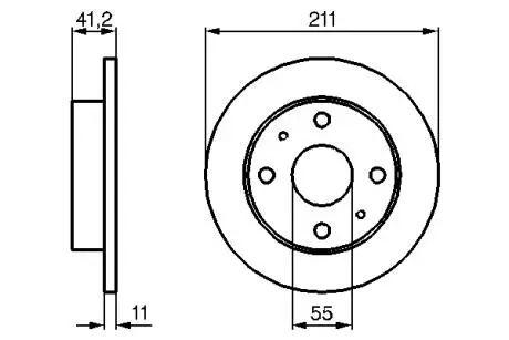 Диск гальм. передн. DAIHATSU CUORE BOSCH 0 986 479 119