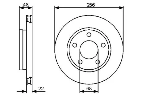 Диск гальм. задн. AUDI A4 -00 BOSCH 0 986 479 463