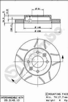 Тормозной диск BREMBO 09.3148.75