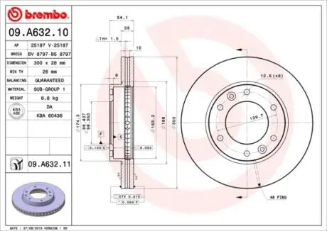Тормозной диск BREMBO 09.A632.11