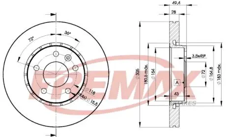 Тормозной диск FREMAX BD-6845