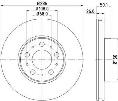 Тормозной диск HELLA 8DD 355 107-051