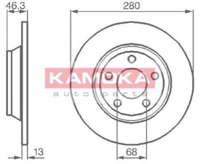 Гальмiвнi диски AUDI A4 95-01 KAMOKA 1031518 (фото 1)